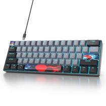 Teclado Mecánico Cableado Ussixchare de 61 Teclas con Interruptor Rojo y LED