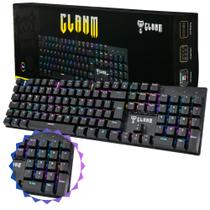 Teclado Mecânico Clanm King Gamer Tamanho 100% Com Iluminação Led Rgb 18 Modos Com Macro e Teclado Numérico Switch Red