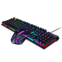 Teclado mecânico com fio retroiluminado por LED Rainbow para