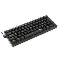Teclado mecanico fizz rainbow preto switch marrom - redragon
