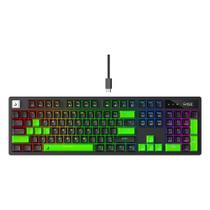 Teclado Mecânico Gamer 2 em 1 Rise Mode GM2 Full Black and Green RGB Switch Outemu Blue - RM-TCM-GM2F-BBLUE