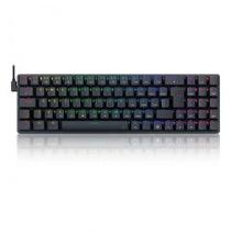 Teclado mecanico gamer ashe rgb preto switch vermelho