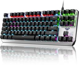 Teclado Mecânico Gamer AULA TKL RGB Retroiluminado - 87 Teclas