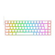 Teclado mecanico gamer castor rgb switch blue redragon k631w-rgb branco