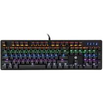 Teclado Mecânico Gamer com fio USB GK100 Switch Blue c/ LED RGB - HP