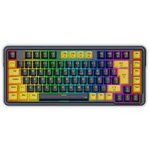 Teclado mecanico gamer elf rgb switch melt gold redragon k649py-rgb pt preto e amarelo
