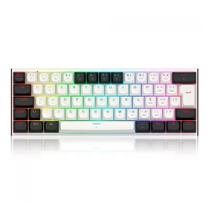 Teclado Mecânico Gamer Fidd RGB Cabo Removível Switch Rosa ABNT2 Branco e Preto K683BW-RGB