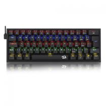 Teclado mecanico gamer fizz rainbow switch brown redragon k617-r-b preto
