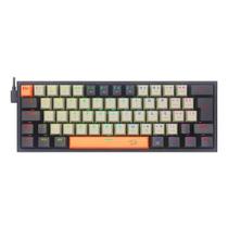Teclado Mecânico Gamer Fizz Rgb Laranja Cinza e Preto Swicht Marrom