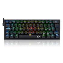 Teclado mecanico gamer fizz rgb switch brown redragon k617-rgb-b preto