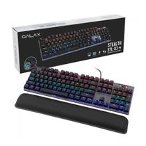 Teclado Mecânico Gamer Galax Stealthy STL-03 Preto RGB Switch Blue C/ Apoio de Pulso US - KGS0314T1MR1BBK0