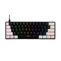 Teclado Mecânico Gamer Gamdias Aura GK2 BW Switch Brown Preto e Branco ABNT2