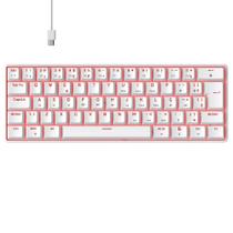 Teclado Mecanico Gamer Hyrax Thunder HCK61 branco, Led Red, Huano Blue, Abnt2