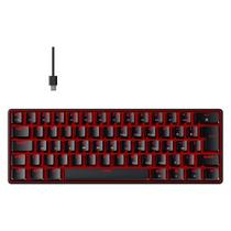 Teclado Mecânico Gamer Hyrax Thunder HCK61, LED Vermelho, Switch Red, 100% anti-ghosting, ABNT2, Preto - HCK61B-RED-LED