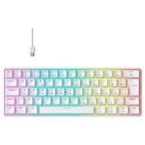 Teclado Mecânico Gamer Hyrax Thunder HCK61, RGB, Switch Blue, 100% anti-ghosting, ABNT2, Branco - HCK61W-BLUE-RGB