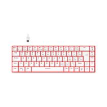 Teclado Mecânico Gamer Hyrax Thunder Pro, Switch Huano Vermelho,LED Vermelho, Layout 65%, USB-C, ABNT2, Branco - HCK65W-RED-LED