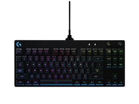 Teclado mecanico gamer logitech g pro, rgb, design tenkeyless, switch gx clicky azul, us - 920-00938