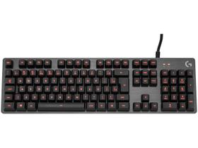 Teclado Mecânico Gamer Logitech G413 Carbon com Layout ABNT2, Iluminação Vermelha, USB Passthrough e Switch Exclusivo Romer-G