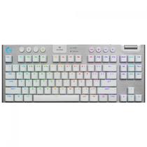 Teclado Mecânico Gamer Logitech G915 X TKL LightSpeed, RGB, Wireless/Bluetooth, Switch Brown, Low Profile, ANSI, Branco, 920-012732