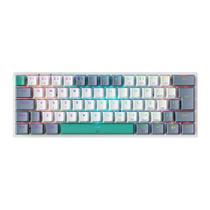 Teclado Mecânico Gamer Machenike K500-B61 60% Compacto, Switch Azul, RGB, HotSwap, USB-C, ABNT2, Branco e Cinza - JJ02F0002
