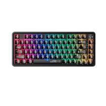 Teclado Mecânico Gamer Machenike K500f-B81 CRYSTAL, 75%, Switch Crystal Tátil Hot-Swappable, Gasket, RGB, Preto Transparente - K500F-B81 BK BY