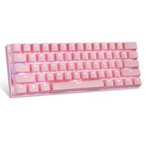 Teclado Mecânico Gamer Motospeed Ck62 Rosa Switch Azul