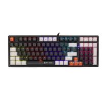 Teclado Mecânico Gamer New Hero Arkana, RGB, Switch Blue, ABNT2, USB, Preto e Cinza