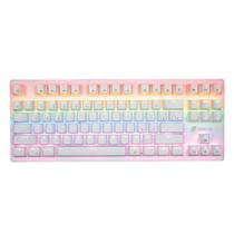 Teclado Mecânico Gamer OEX Game Wolf, LED Rainbow, Switch Outemu Brown, ABNT2, Branco - TC605