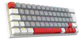 Teclado Mecanico Gamer Pcyes Kuromori 60% White Ghost - Switch Red - Led Rainbow - Ptkmwg60Rd