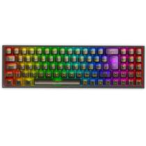 Teclado mecanico gamer pollux pro rgb clear wireless switch crystal k628ctb-rgb-pro pt preto Teclado mecanico gamer pollux pro rgb clear wireless switch crystal k628ctb-rgb-pro pt preto