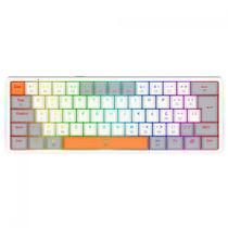 Teclado Mecânico Gamer Redragon Akali, RGB, USB, Switch Brown, ABNT2, 60%, Branco, Cinza e Laranja Teclado Mecânico Gamer Redragon Akali, RGB, USB, Switch Brown, ABNT2, 60%, Branco, Cinza e Laranja