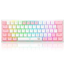 Teclado Mecânico Gamer Redragon Anivia - ABNT2 - RGB - Switch Blue - Branco e Rosa - K614WP-RGB