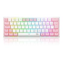 Teclado Mecanico Gamer Redragon Anivia, RGB, Switch Brown, ABNT2, N - keys, Branco e Rosa - K614WP-RGB (PT-BROWN)