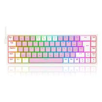 Teclado Mecânico Gamer Redragon CASTOR RGB ROSA COM Branco SWITCH MARROM ABNT2 - K631PW-RGB (PT-BROWN)