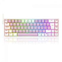 Teclado Mecânico Gamer Redragon Castor, RGB, Switch Blue, ABNT2, Pink/White