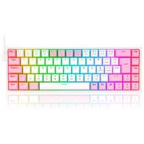 Teclado Mecânico Gamer Redragon Castor - RGB - Switch Brown - Branco e Rosa - K631WP-RGB PT-BROWN Teclado Mecânico Gamer Redragon Castor - RGB - Switch Brown - Branco e Rosa - K631WP-RGB PT-BROWN
