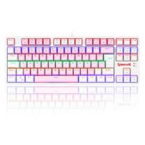 Teclado Mecânico Gamer Redragon Daksa, Rainbow, Switch Blue, ABNT2, Rosa e Branco - K576PW-R (PT-BLUE)