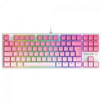 Teclado Mecânico Gamer Redragon Daksa RGB, Switch Brown Removíveis, ABNT2, White/Pink