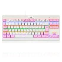 Teclado Mecânico Gamer Redragon Dark Avenger, RGB, Switch Brown, ABNT2, TKL, Branco e Rosa Teclado Mecânico Gamer Redragon Dark Avenger, RGB, Switch Brown, ABNT2, TKL, Branco e Rosa