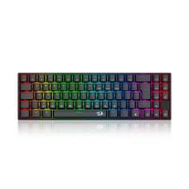 Teclado Mecânico Gamer Redragon Deimos Switch Marrom RGB Wireless ABNT2 Preto