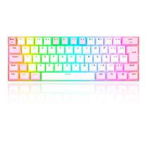 Teclado Mecânico Gamer Redragon Draconic Pro, RGB, Switch Brown, USB, Bluetooth, ABNT2, Branco e Rosa