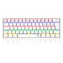 Teclado Mecânico Gamer Redragon Fizz Lunar White - ABNT2 - Rainbow - 60% - Switch Blue - Branco