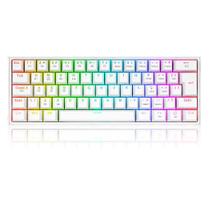 Teclado Mecânico Gamer Redragon Fizz Pro, RGB, Switch Marrom, ABNT2, Branco