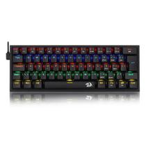 Teclado Mecânico Gamer Redragon Fizz Rainbow Switch Brown ABNT2 Preto K617-R-B