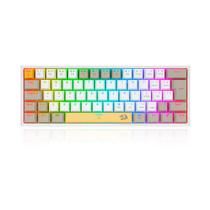 Teclado Mecânico Gamer Redragon Fizz RGB Branco Marrom