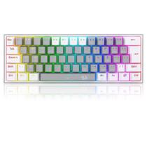 Teclado Mecânico Gamer Redragon Fizz, RGB, Switch Blue, Layout 60%, USB-C, ABNT2, Cinza e Branco -
