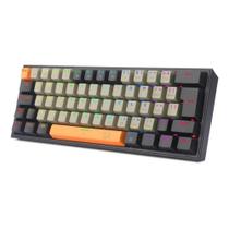Teclado Mecânico Gamer Redragon Fizz, RGB, Switch Brown,USB, ABNT2, Laranja, Cinza e Preto