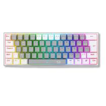 Teclado Mecânico Gamer Redragon Fizz RGB USB 2.0 Cinza e Branco - RGB K617-RGB-GW