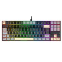 Teclado Mecânico Gamer Redragon Kumara RGB Switch Marrom TKL Preto Cinza e Amarelo - K552LGY-RGB Teclado Mecânico Gamer Redragon Kumara RGB Switch Marrom TKL Preto Cinza e Amarelo - K552LGY-RGB