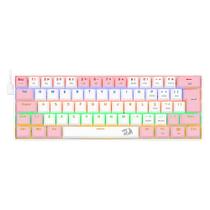 Teclado Mecânico Gamer Redragon Lakshmi K606WP-R Rainbow Switch Blue - Branco/Rosa